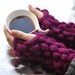 Purple - burgundy colored fingerless gloves