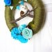 Moss and Sea Foam Owl Felt Yarn Wreath - The Original Felt Yarn Wreath