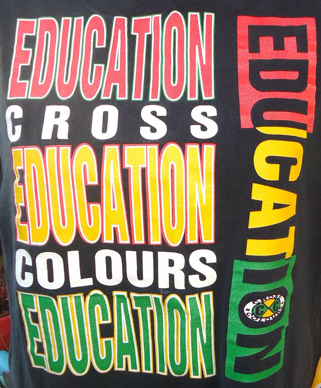 vintage tee CROSS COLOURS Education T Shirt Hip Hop