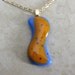 Unique Glass Necklace, Contemporary Glass Necklace, Blue, Orange, One of a Kind - Zaftig - 57