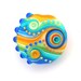 Blue mood- Lampworked bead lentil focal (1)Free worldwide shipping