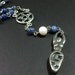 Celestial Starry Night Goddess Necklace. Blue Rosary Necklace with Fresh Water Pearls. Wiccan Jewelry by Gilliauna.