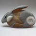Hare - wool felt, hand stitched brooch.