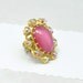 Pink Rhinestone Ring Eco-Friendly Vintage Cherry Blossom