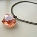 Unique Crystal Heart Necklace on Gunmetal Chain - Pure.