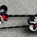 Kanzashi style flower bobby pin set - grey, black, white and red