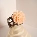 Adjustable ring and rose, antique bronze, peach