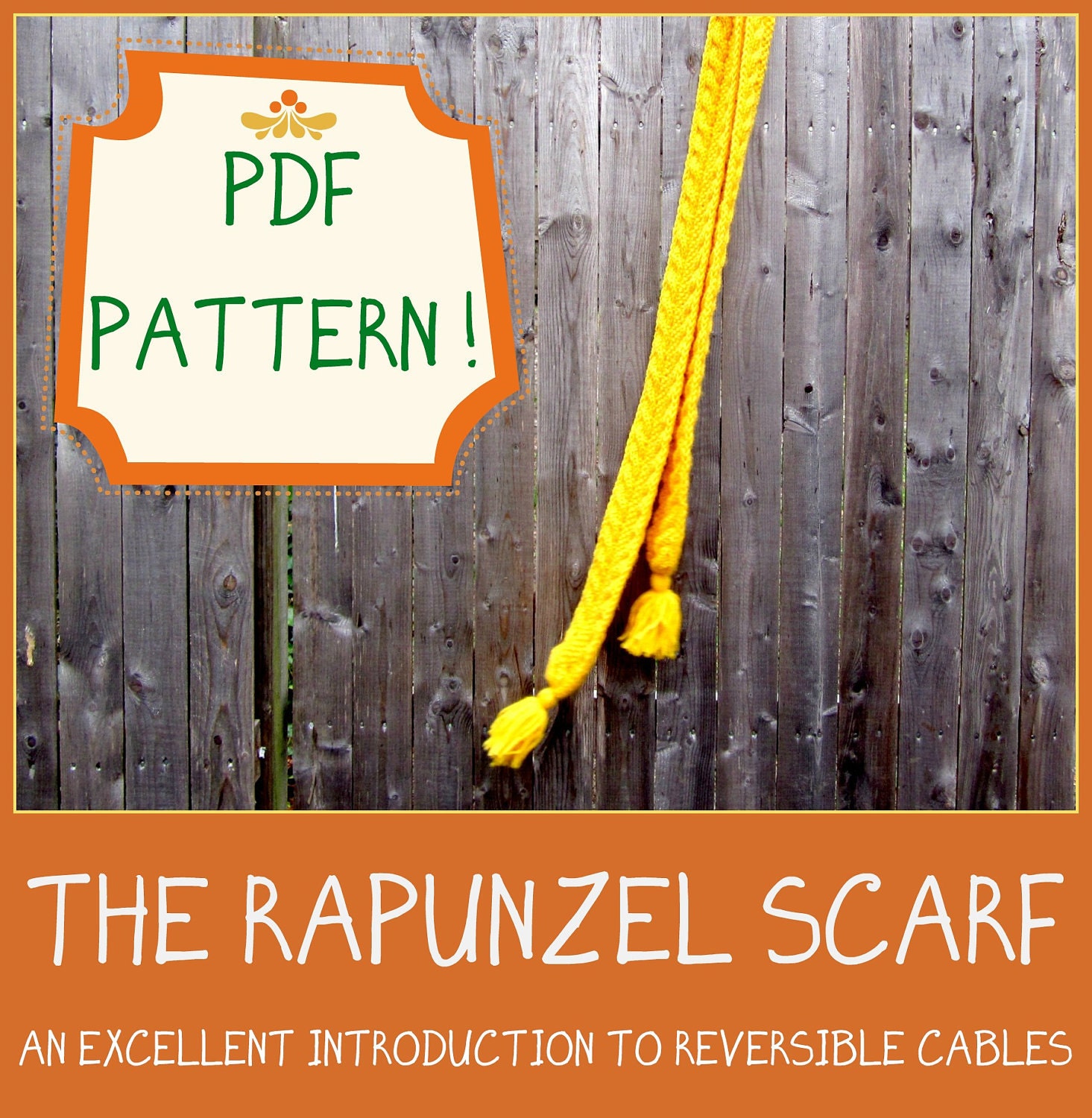 Pattern - Rapunzel Double Sided Cable Scarf for All Ages