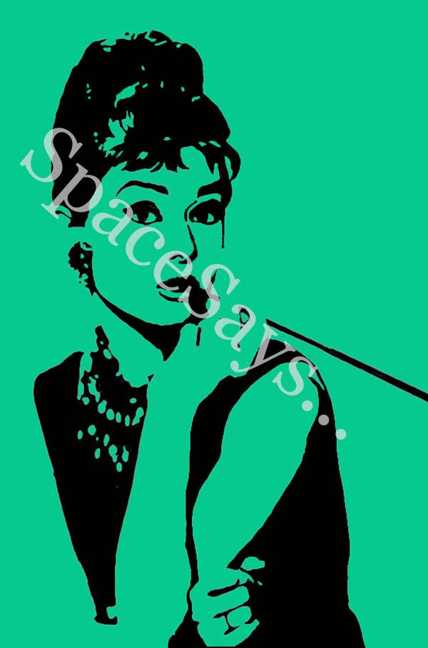 Audrey Hepburn Hand Painted Pop Art Portrait on 11x14 Canvas