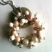 beaded necklace, shabby chic style, feminine jewelry, beaded jewelry, pink and white jewelry, vintage inspired, repurposed jewelry