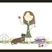 DEPOSIT for an Adorable 9 x 14 Custom Framed Illustration