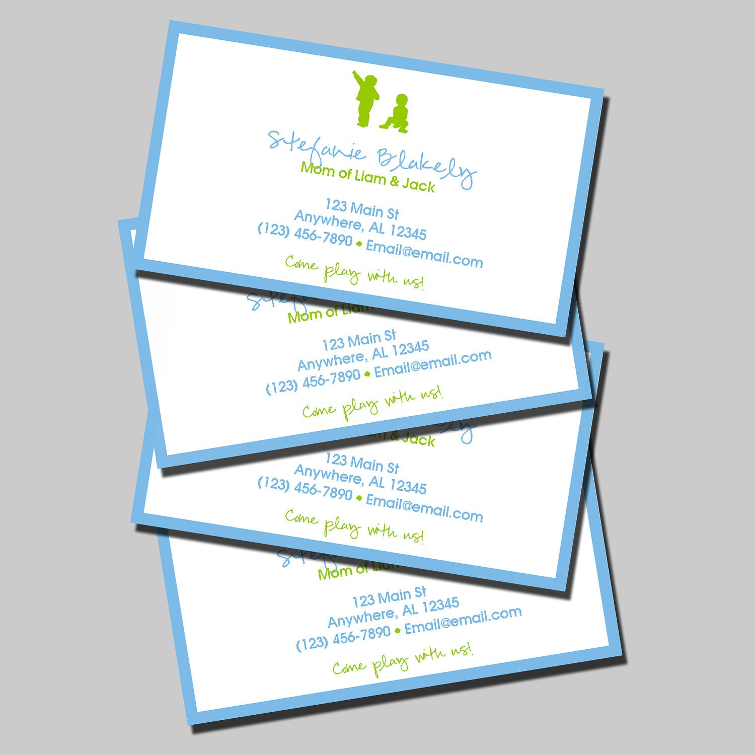Personalized Playdate Mommy Calling Cards (Set of 40)