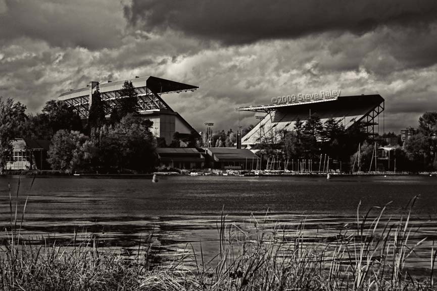 UW Husky Stadium - 8 x 12 Fine Art Black and White Photograph