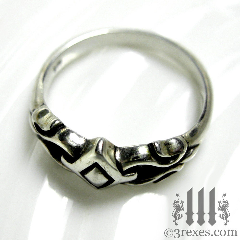 Tiny Princess Friendship Ring, Sterling Silver, Gothic Fairy Tale, Size 6