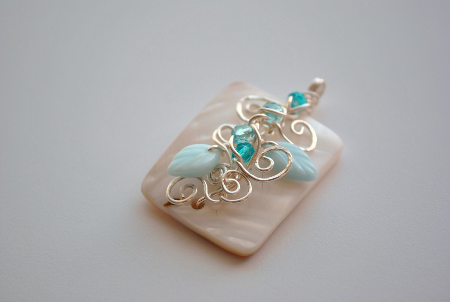 Wire Wrapped Shell Pendent