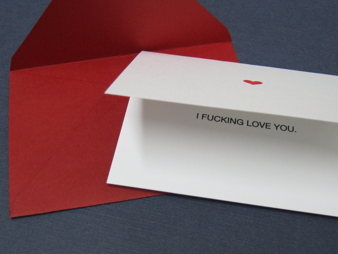 Valentine's day engraved mini card or gift enclosure - I EFFING LOVE YOU