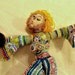 Girl, Put Your Records On - Beaded Art Doll