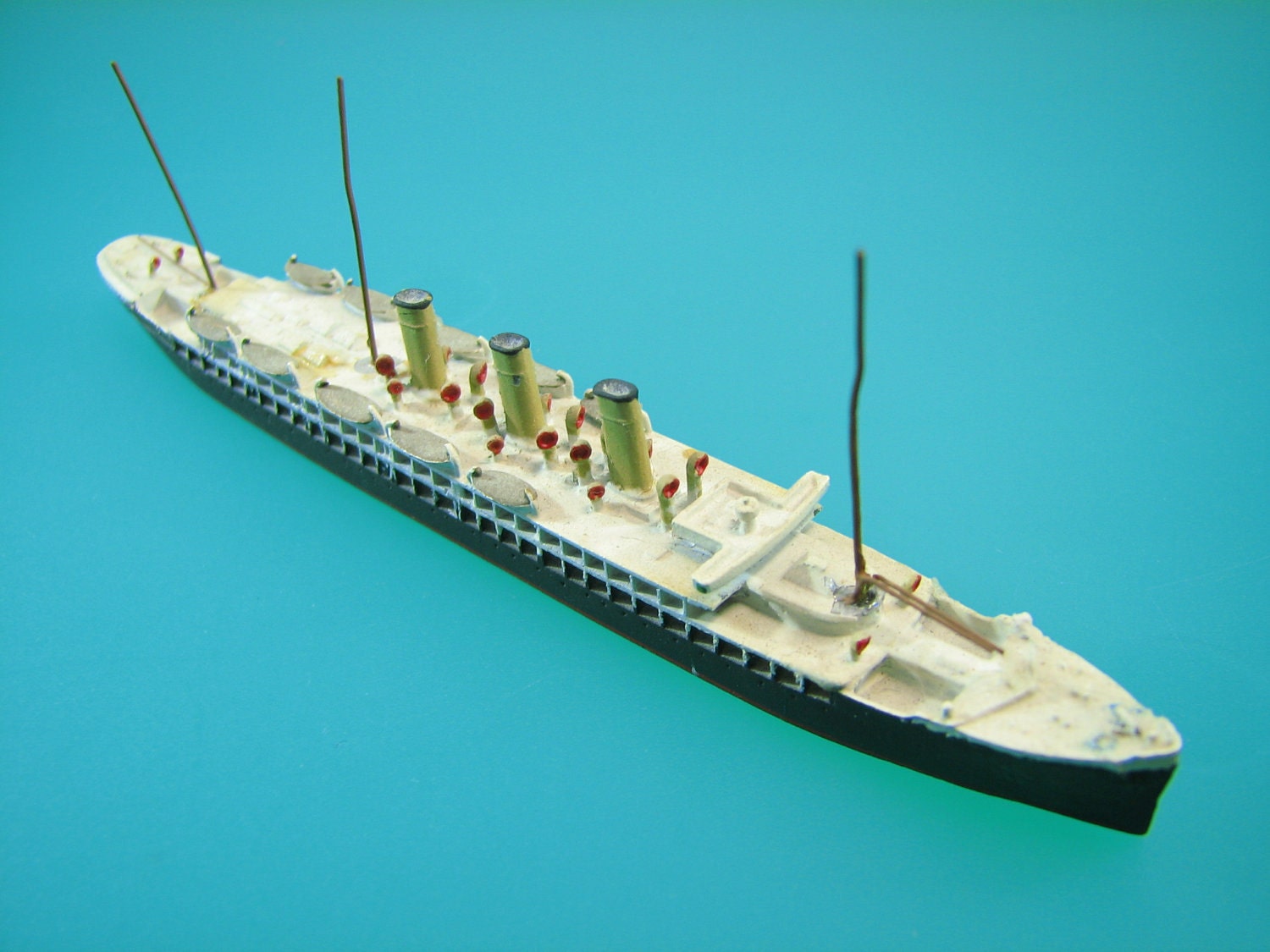 German Augusta Victoria 1250 Scale Waterline Cruise Ship - Vintage