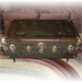 COFFEE TaBLE STEAMER TRUNK Vintage Wardrobe  Suitcase  Distressed Upcycled and ReNeWeD  O C Phillips