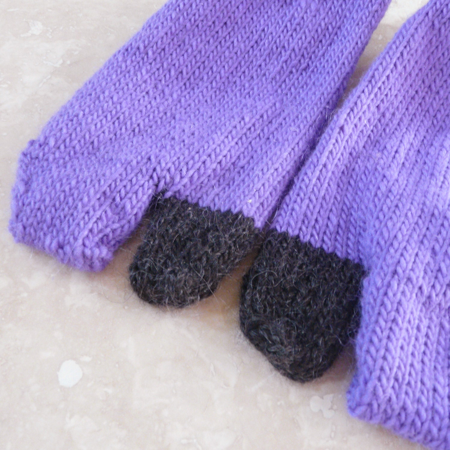 Black and Purple Tabi Socks - Medium