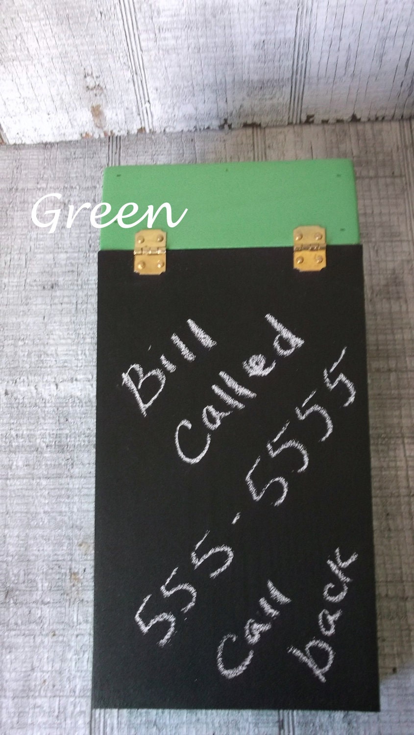Chalk Board,  Message Board with Chalk and other items Storage,  Several Colors to choose from