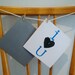 I Love You // Love Greetings Card // Blue and Black // Lino Print Card and Silver Envelope
