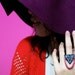 Basestation, triangle ring, tribal ring blue with pink chains, valentines gift.
