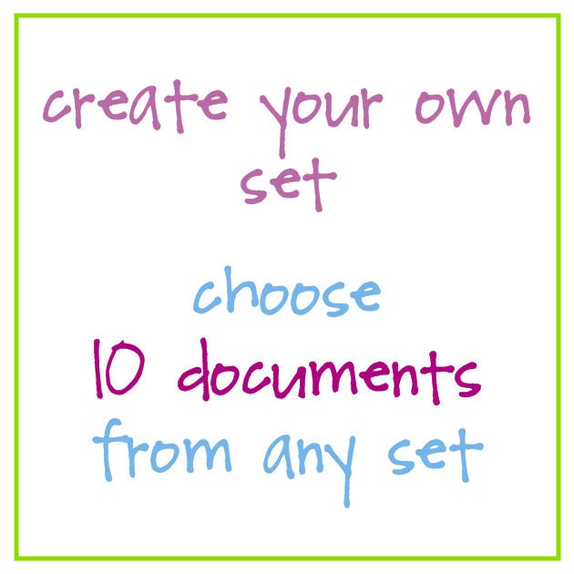 create your own set - choose 10 documents from any set