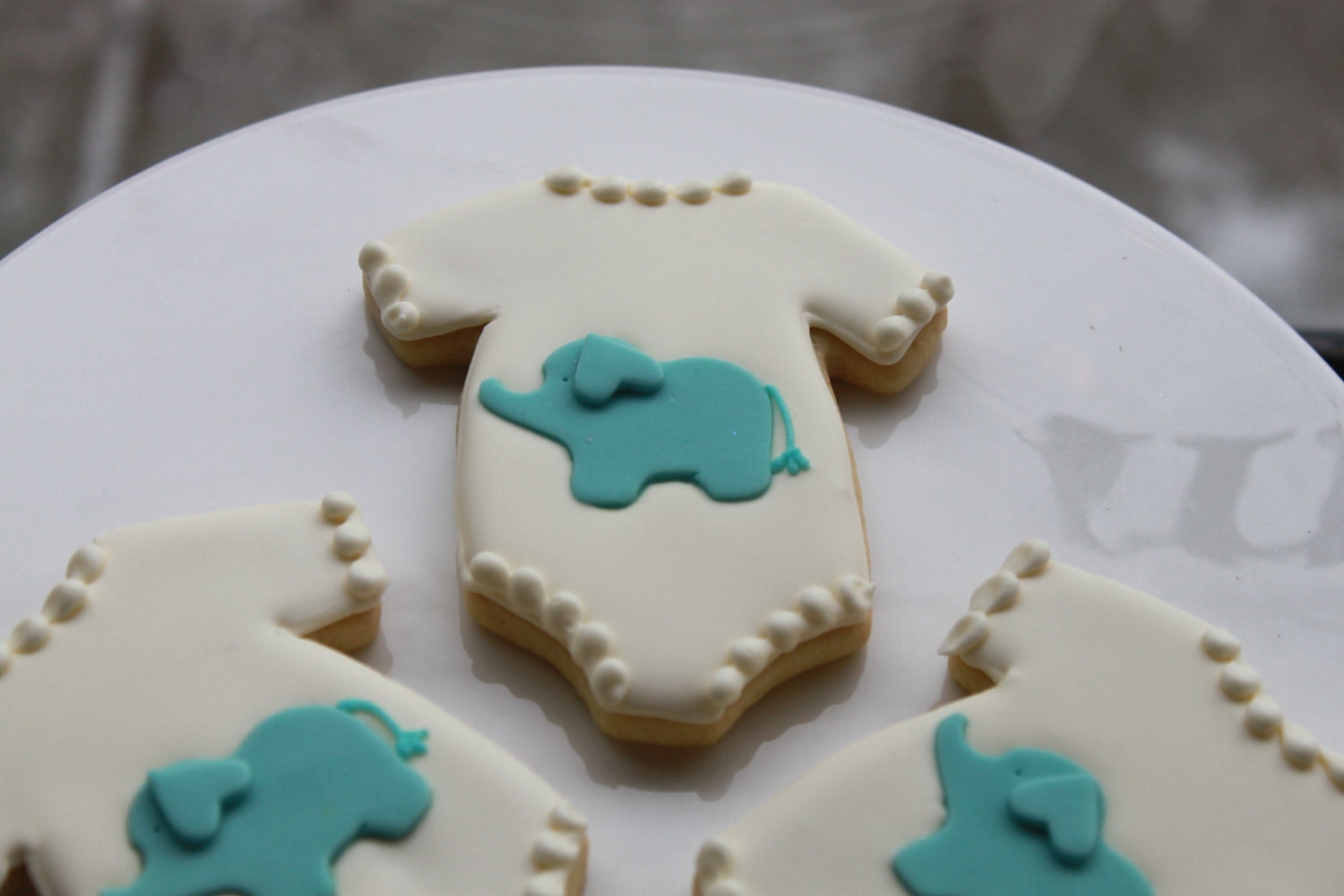 Baby Elephant Onesie Cookie Gift Box (Vanilla) 1 Dozen - MADE TO ORDER