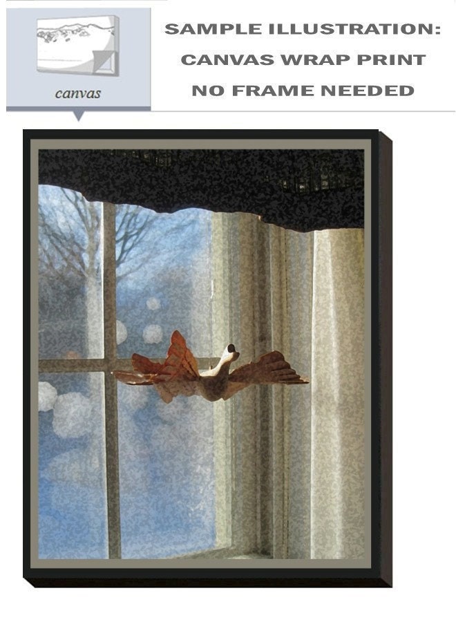 Photograph Bird In Window, Russian Bird of Happiness, Digital Watercolor,16 x 20, Fine Art Photograph