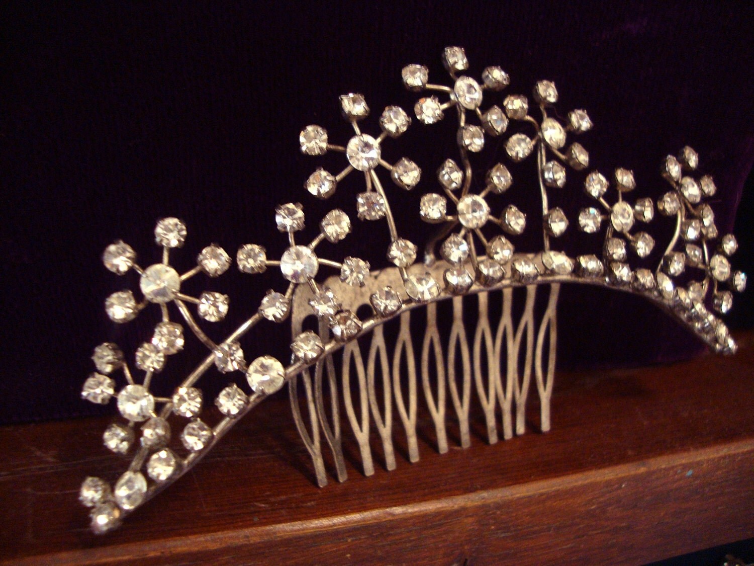 Rhinestone Crown Tiara Hair Comb
