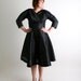 Vintage 1950s Dress - Little Black Dress with Wrap Style Top - Medium