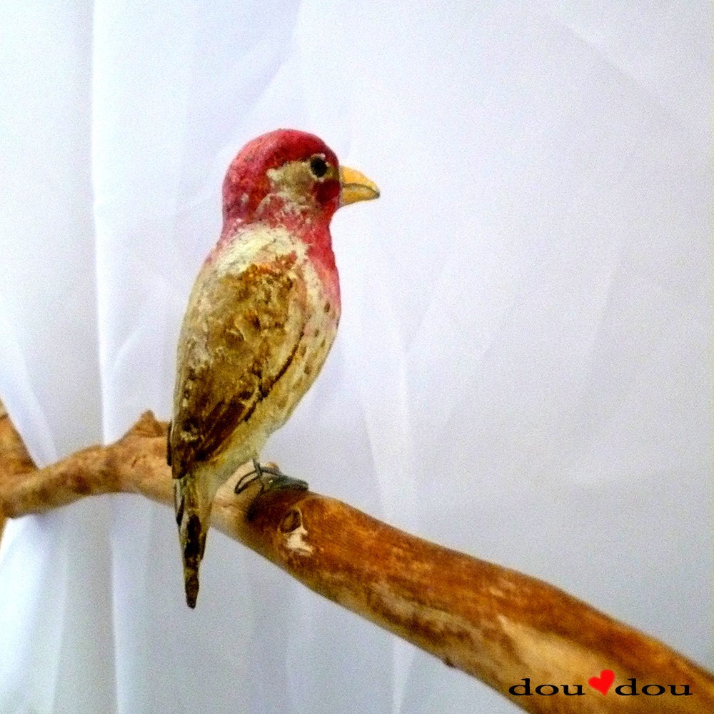 Miniature Bird Sculpture - House Finch
