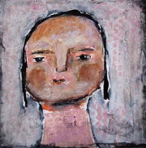 Cupcake - original mixed media 4x4 painting