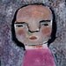 Ellenor - original mixed media 4x4 painting