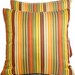 SPRING SALE Striped Decorative Pillows - Stripes in Orange Green Brown 18x18