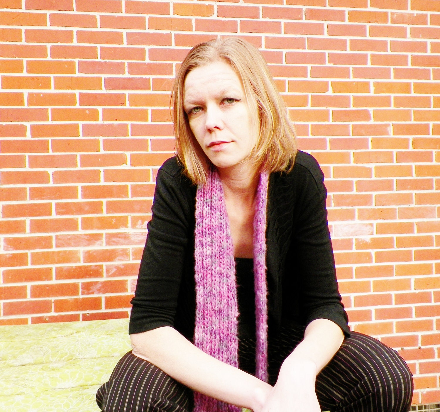 Women's Handmade Scarf with handmade Alpaca wool in pink