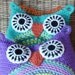 Crochet pattern owl cushion by ATERGcrochet in two sizes