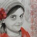 Some Flowers bloom in Winter, Art Print of a watercolor and India ink portrait, sandrine pelissier