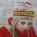 Drawing on my notebook works better with my lucky hat on, Art Print of a watercolor portrait ,sandrine pelissier