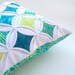 Decorative Pillow Cover Cathedral Window Throw Pillow Lime Aqua Batik - 18 Inch