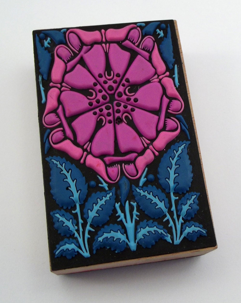 Poppy botanical floral stamp