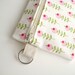 Spring coin purse wallet ivory white pink green, Gift ideas Her, Gift ideas Women, Under 20 dollars, Small zippered change purse on keyring