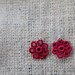 Rich Red Tatted Flower Earrings - Red and Silver - Nomia