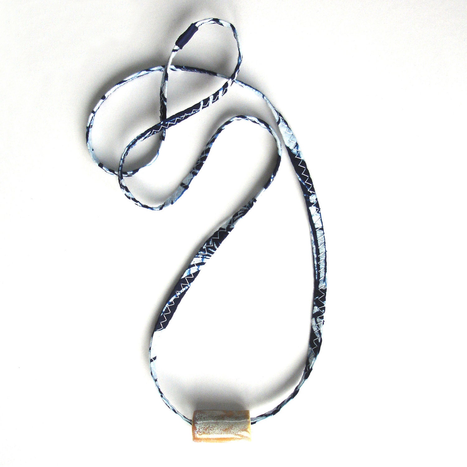 Stone Necklace Hand-crafted in vintage cotton