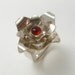 Sterling Silver Lotus Ring with 5mm Garnet size 6.5