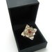 Sterling Silver Lotus Ring with 5mm Garnet size 6.5