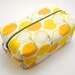 Large Box Bag, Cosmetic Case or Project Bag - Yellow and Orange Lemon Fabric