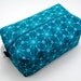 Large Box Bag, Cosmetic Case or Project Bag - Turquoise 1001 Peeps Lizzy House Fabric