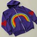 Rainbow Hoodie in Purple with Heart Elbow Patches